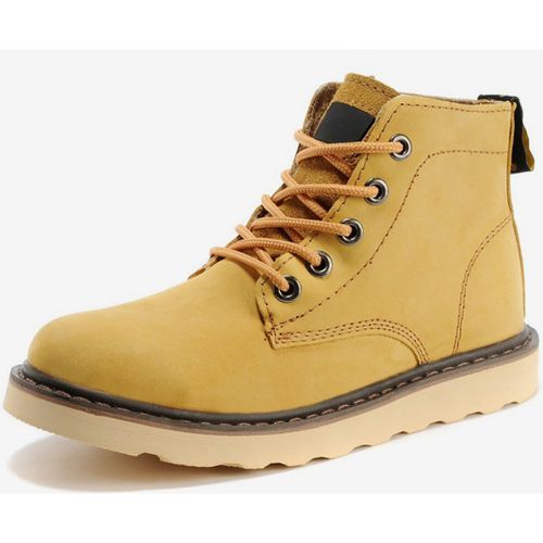 Men's Work Boots Cowhide Classic Short Ankle Boots - milanoo.com - Modalova