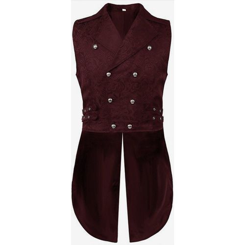 Black Vintage Vintage Sleeveless Polyester Polyester Fiber Waistcoat Retro Costumes For Man - milanoo.com - Modalova