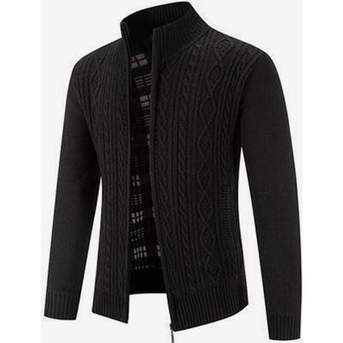 Men's Knitted Sweater High Collar Long Sleeve Cardigan Coat - milanoo.com - Modalova