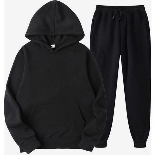 Men's Sweatshirt Suit Plus Size Fleece Hoodie Sweatpants Two-Piece Suit - milanoo.com - Modalova