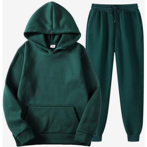 Men's Sweatshirt Suit Plus Size Fleece Hoodie Sweatpants Two-Piece Suit - milanoo.com - Modalova