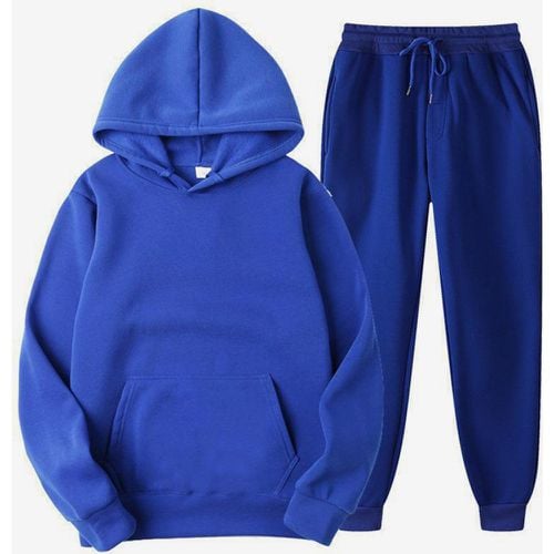 Men's Sweatshirt Suit Plus Size Fleece Hoodie Sweatpants Two-Piece Suit - milanoo.com - Modalova