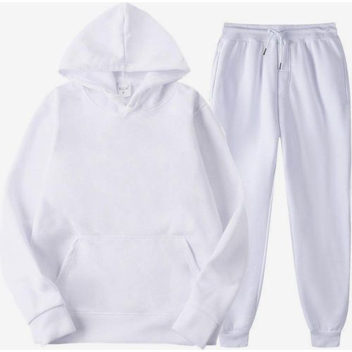 Men's Sweatshirt Suit Plus Size Fleece Hoodie Sweatpants Two-Piece Suit - milanoo.com - Modalova