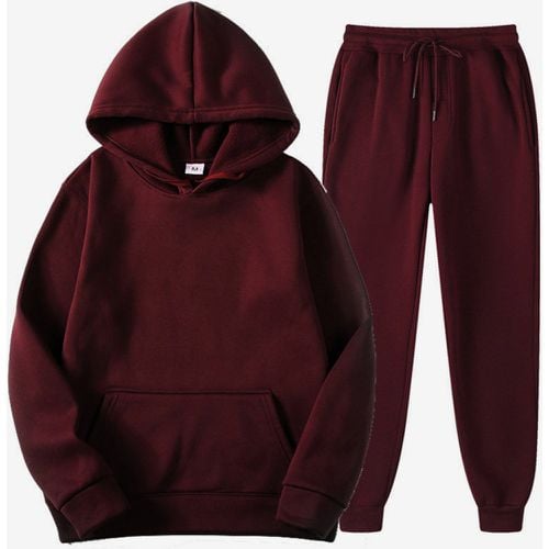 Men's Two Piece Sets Fleece Sweatshirt Men's Hoodie and Pants - milanoo.com - Modalova