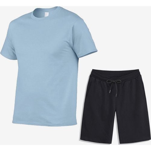 Men’s Leisure T-Shirts and Bottoms Fitness Running Shorts and T-Shirts Sets - milanoo.com - Modalova