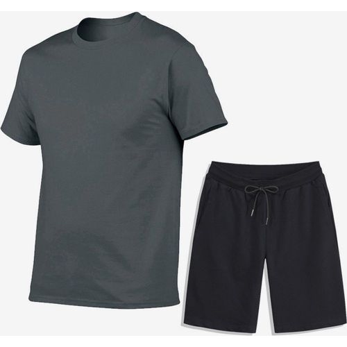 Men’s Leisure T-Shirts and Bottoms Fitness Running Shorts and T-Shirts Sets - milanoo.com - Modalova