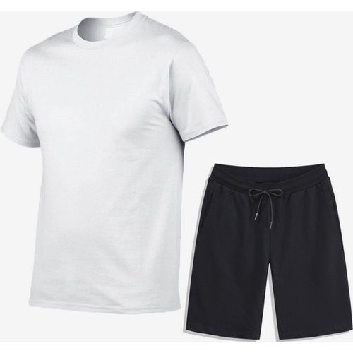 Men’s Leisure T-Shirts and Bottoms Fitness Running Shorts and T-Shirts Sets - milanoo.com - Modalova