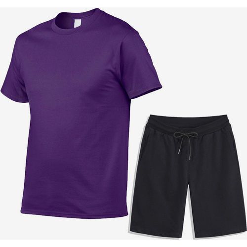 Men’s Leisure T-Shirts and Bottoms Fitness Running Shorts and T-Shirts Sets - milanoo.com - Modalova