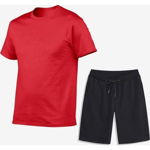 Men’s Leisure T-Shirts and Bottoms Fitness Running Shorts and T-Shirts Sets - milanoo.com - Modalova