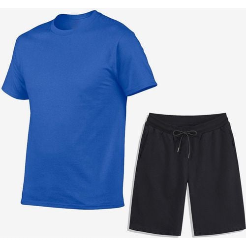 Men’s Leisure T-Shirts and Bottoms Fitness Running Shorts and T-Shirts Sets - milanoo.com - Modalova