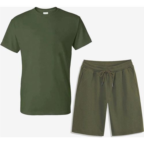 Men’s Leisure T-Shirts and Bottoms Fitness Running Shorts and T-Shirts Sets - milanoo.com - Modalova