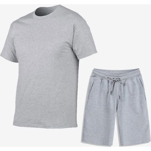 Men’s Leisure T-Shirts and Bottoms Fitness Running Shorts and T-Shirts Sets - milanoo.com - Modalova