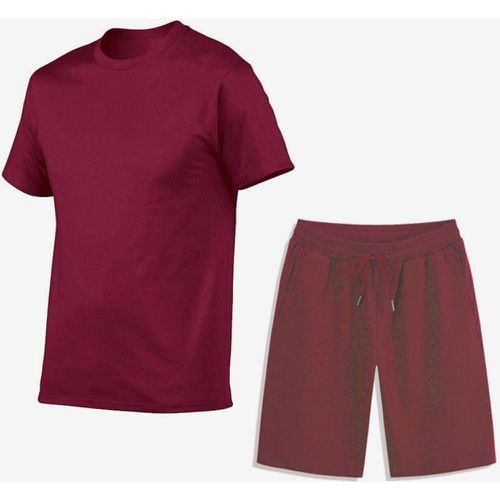 Men’s Leisure T-Shirts and Bottoms Fitness Running Shorts and T-Shirts Sets - milanoo.com - Modalova