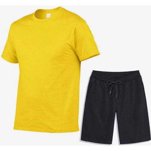 Men’s Leisure T-Shirts and Bottoms Fitness Running Shorts and T-Shirts Sets - milanoo.com - Modalova