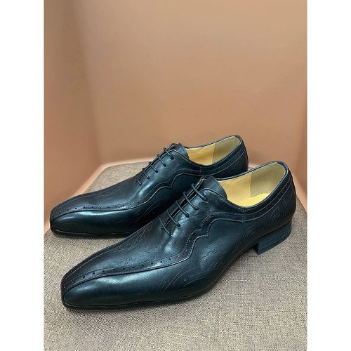 Men's Dress Shoes Quality Square Toe Cowhide Prom Wedding Shoes - milanoo.com - Modalova