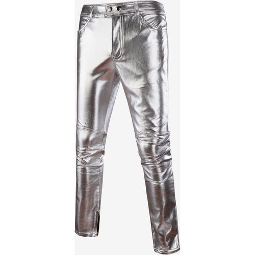 Men's Performance Nightclub Shiny Trousers Gold-Stamping Casual Pants - milanoo.com - Modalova