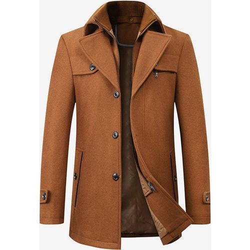 Woolen Coat for Men Long Sleeve Warm Coat Winter Wear - milanoo.com - Modalova