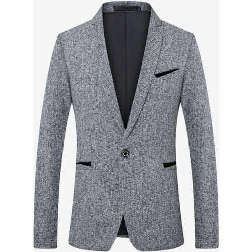 Men's Blazer Jacket Slim Fit Single Botton Top - milanoo.com - Modalova