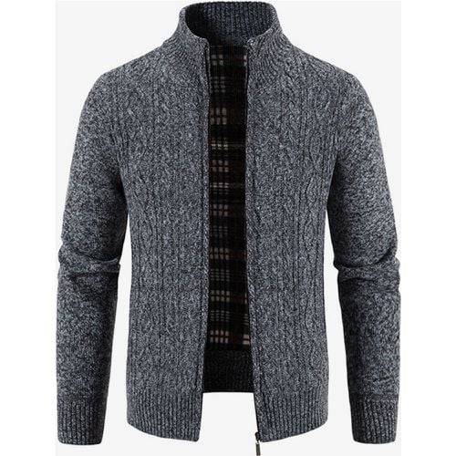 Men's Knitted Sweater High Collar Long Sleeve Cardigan Coat - milanoo.com - Modalova