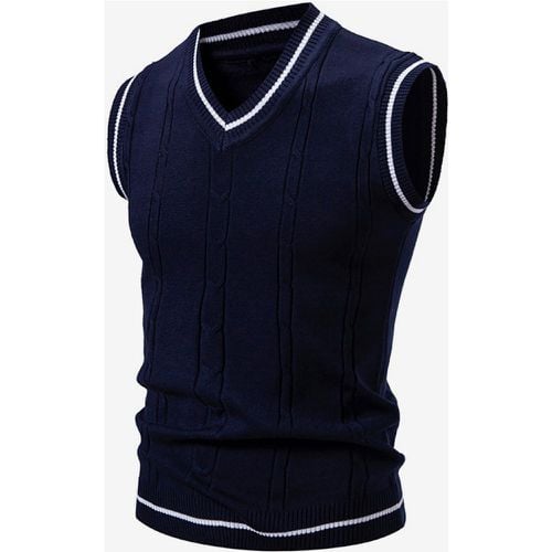 Men‘s Knitted Sweater V-Neck Sleeveless Pullover - milanoo.com - Modalova