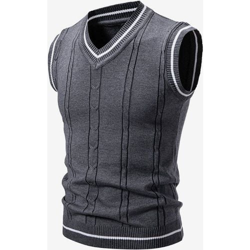 Men‘s Knitted Sweater V-Neck Sleeveless Pullover - milanoo.com - Modalova