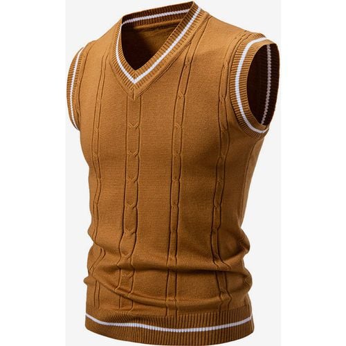 Men‘s Knitted Sweater V-Neck Sleeveless Pullover - milanoo.com - Modalova