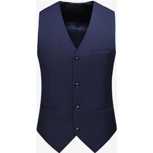 Men's Dress Vests Formal Evening Formal V-Neck Pockets Royal Blue - milanoo.com - Modalova