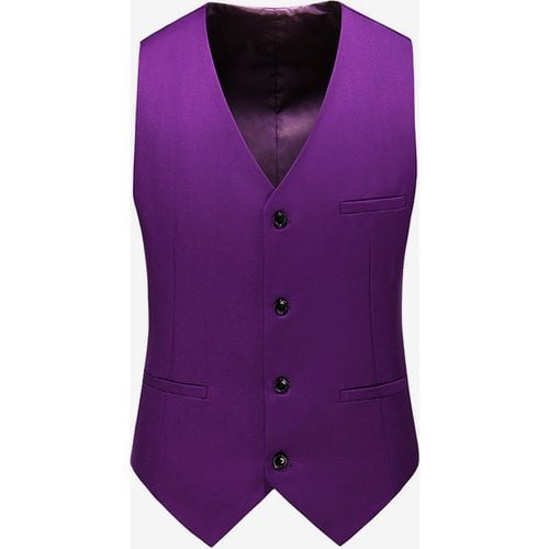 Men's Dress Vests Formal Evening Formal V-Neck Pockets Royal Blue - milanoo.com - Modalova