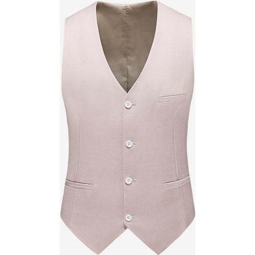 Men's Single Breasted Business Suit Vest Sleeveless V-Neck Dress Waistcoat - milanoo.com - Modalova