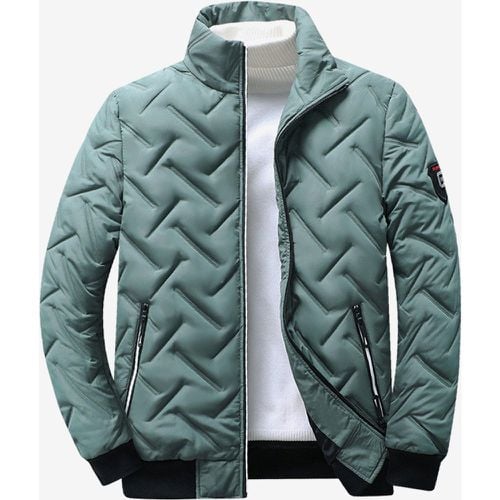 Men's Winter Coat Stand Collar Casual Warm Baseball Jacket - milanoo.com - Modalova