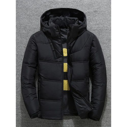 Men's Winter Jacket Short Thick Long Sleeve Warm Coat - milanoo.com - Modalova