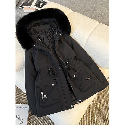 Parka High Collar Zipper Chic Pockets Daily Casual Winter Jacket For Women - milanoo.com - Modalova