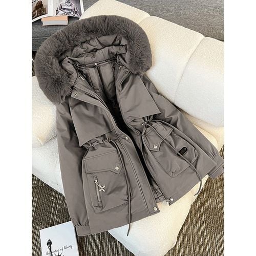 Parka High Collar Zipper Chic Pockets Daily Casual Winter Jacket For Women - milanoo.com - Modalova