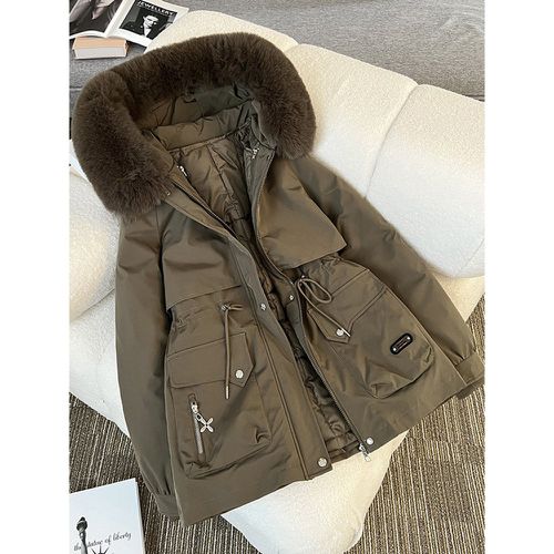 Parka High Collar Zipper Chic Pockets Daily Casual Winter Jacket For Women - milanoo.com - Modalova