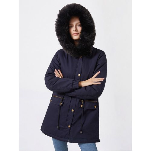 Women Parka High Collar Pockets Winter Jacket Outerwear - milanoo.com - Modalova