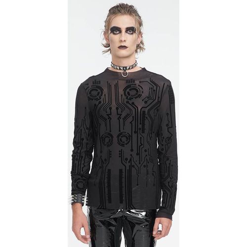 Men's Gothic Punk Dark Half-High Collar Sexy See-Through Top - milanoo.com - Modalova