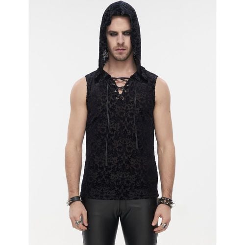 Rock Punk Men's Vest Sleeveless Loose Mesh Silk Hollow Waistcoat Costumes Top - milanoo.com - Modalova