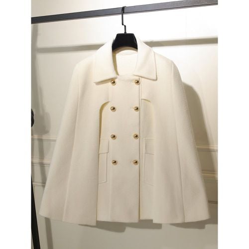 Coat For Woman Turndown Collar Buttons Casual Wrap Coat - milanoo.com - Modalova