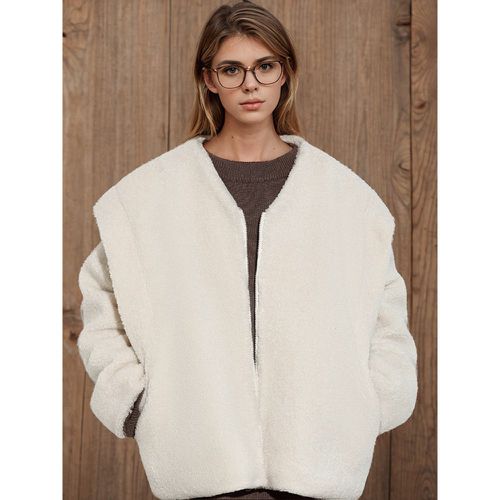 Women Jacket V-Neck Oversized Outerwear 2024 - milanoo.com - Modalova