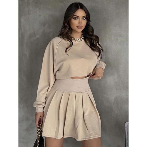 Skirt Set Deep Gray Indoor Polyester Chic - milanoo.com - Modalova