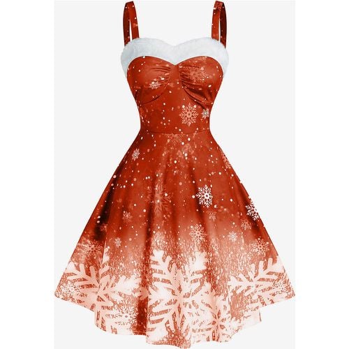 Christmas Ladies Strapless Gradient Snowflake Print Vintage Dress - milanoo.com - Modalova