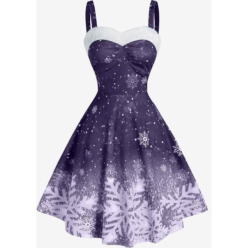 Christmas Ladies Strapless Gradient Snowflake Print Vintage Dress - milanoo.com - Modalova