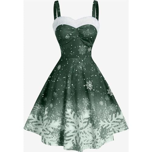 Christmas Ladies Strapless Gradient Snowflake Print Vintage Dress - milanoo.com - Modalova