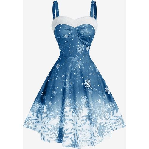 Christmas Ladies Strapless Gradient Snowflake Print Vintage Dress - milanoo.com - Modalova