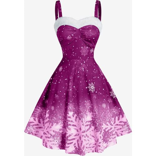 Christmas Ladies Strapless Gradient Snowflake Print Vintage Dress - milanoo.com - Modalova