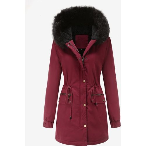 Women Parka High Collar Pockets Winter Jacket Outerwear - milanoo.com - Modalova