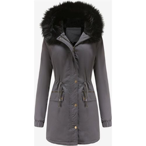 Women Parka High Collar Pockets Winter Jacket Outerwear - milanoo.com - Modalova