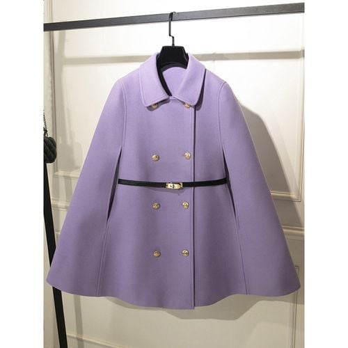 Woman Coat White Turndown Collar Long Sleeves Sash Layered Casual Winter Coat - milanoo.com - Modalova