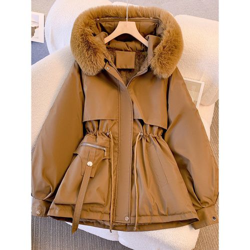 Women Jacket Faux Fur Polyester - milanoo.com - Modalova