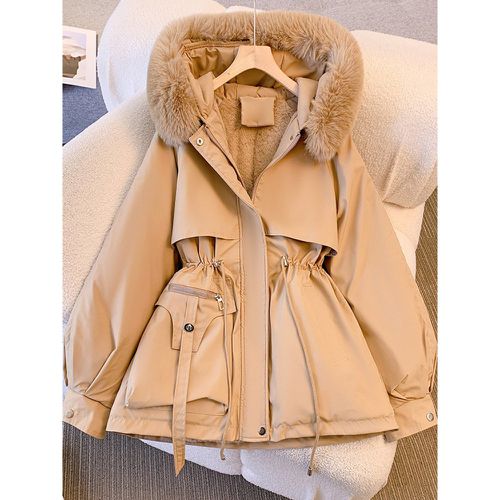 Women Jacket Faux Fur Polyester - milanoo.com - Modalova